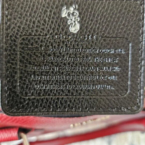 Coach x Peanuts Snoopy Mini Bennett Satchel Red F37272 NWOT Leather Bag - Picture 4 of 16